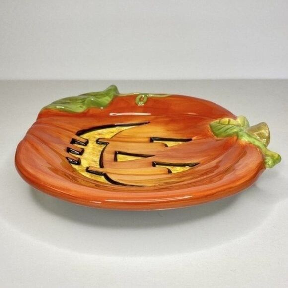 Certified International Susan Winget Jack O’Lantern Pumpkin Halloween Dish Bowl - Picture 5 of 11